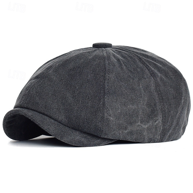 Per uomo Cappello basco Cappello Ascot Cappello da strillone Nero Marrone Cotone Di tendenza Informale Strada Giornaliero Liscio Regolabile Crema solare Traspirante del 2025 a $15.49 –P3
