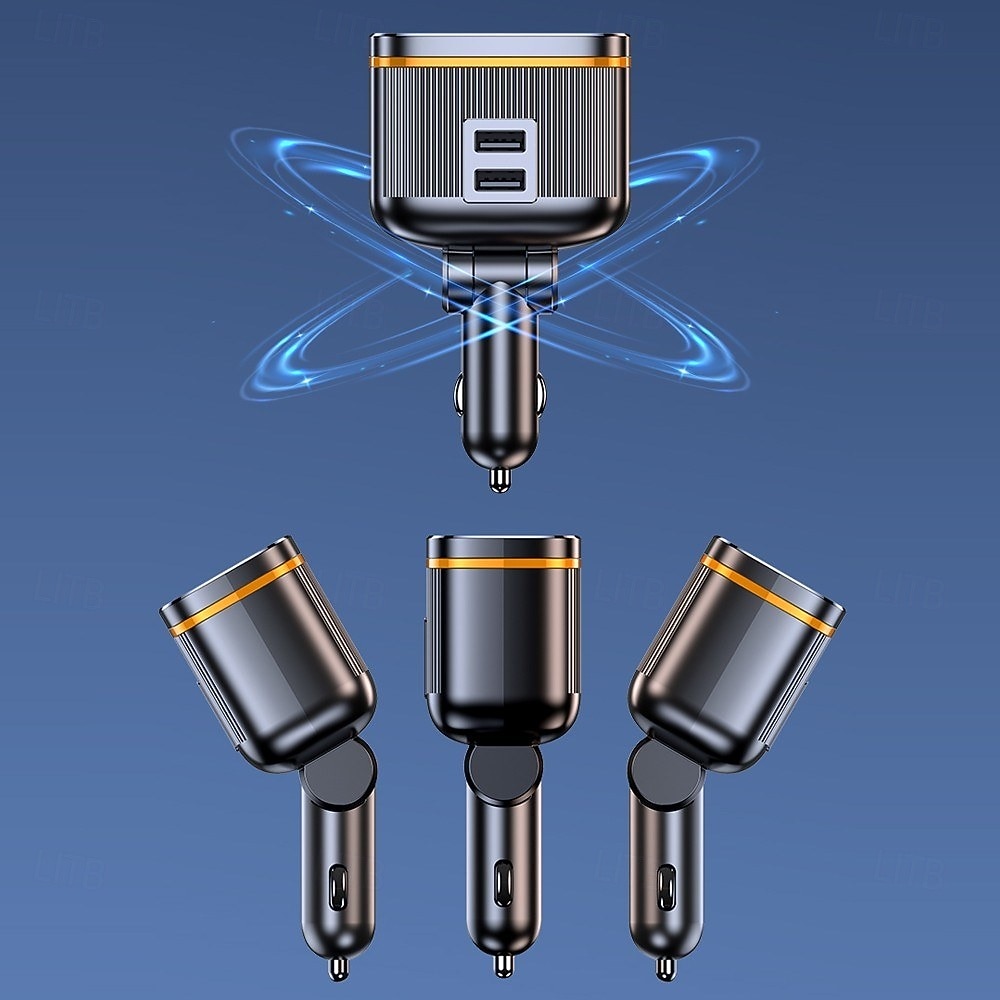 Cargadores de coche de 145 W, adaptador de carga de alta potencia, divisor de potencia de 2 enchufes, 12-24 V, con puertos USB tipo C PD, pantalla de voltaje LED para coche, camión, todoterreno 2025 - $25.99 –P3