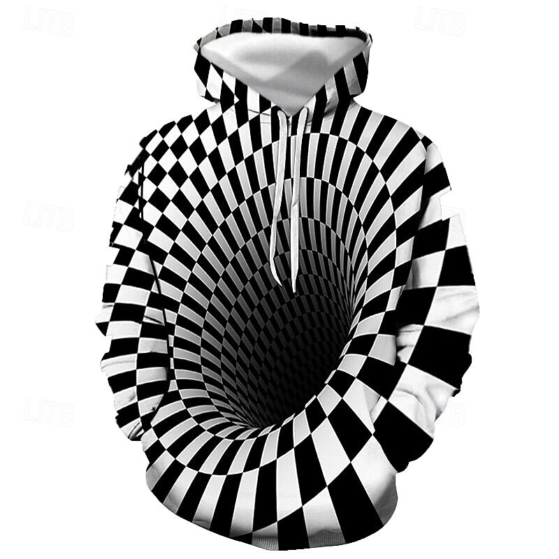 Per uomo Pop art 3D Print Felpa con cappuccio Felpe Felpa Felpa con cappuccio Manica lunga Felpa con cappuccio Con cappuccio Originale Stampa 3D Giornaliero Per uscire Bianco e nero Nero/bianco del 2025 a $12.59 –P2
