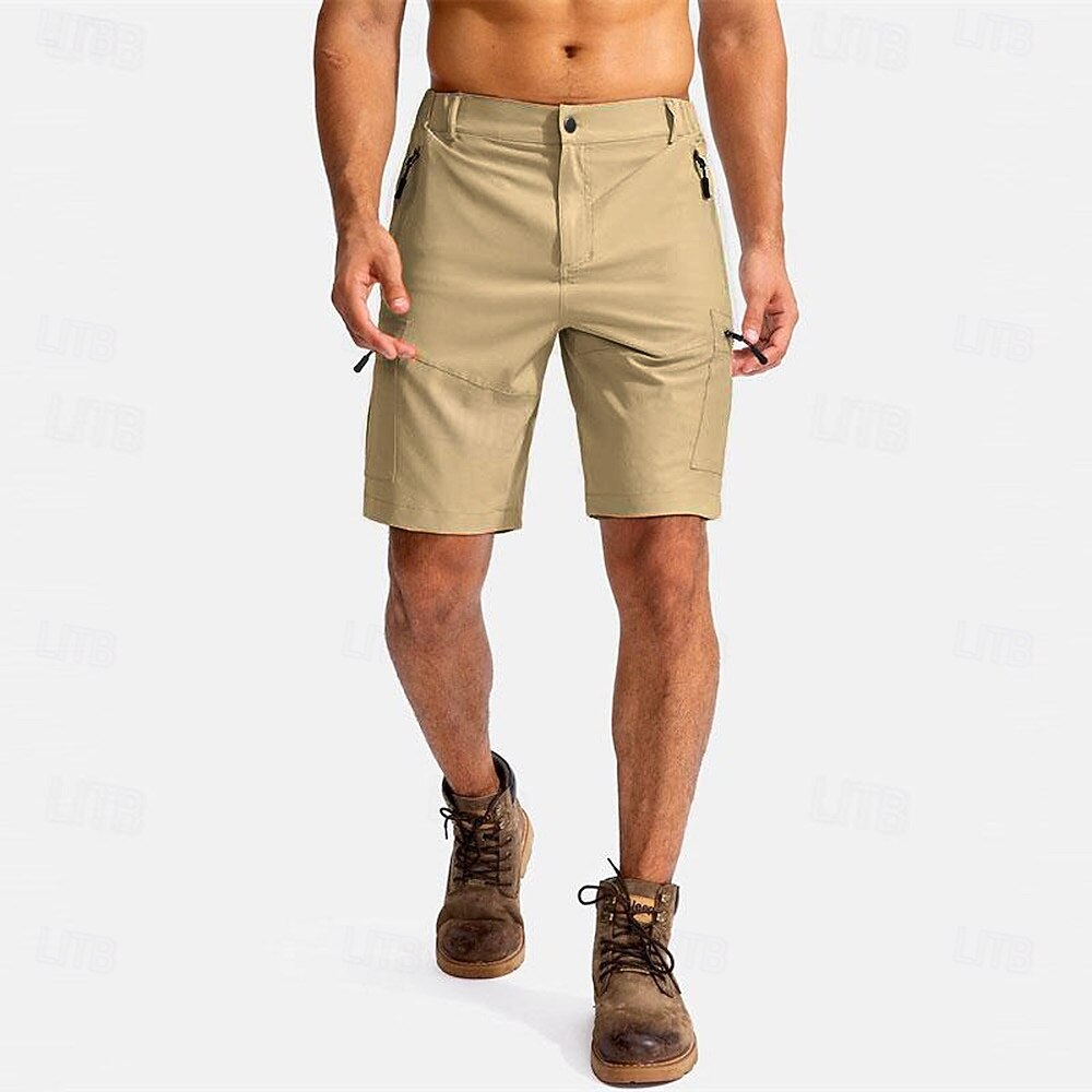 Муж. Спортивные шорты Шорты-карго Уличные шорты Шорты для туризма и прогулок Эластичная талия Карман на молнии Полотняное плетение Дышащий Быстровысыхающий Короткие 2026 - $39.99 –P3