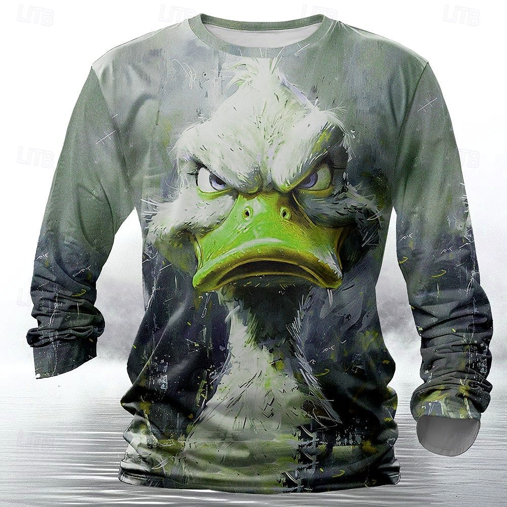 Per uomo Animali Divertente maglietta Camicia Henley Manica lunga maglietta Stampa 3D Girocollo Camicia Originale Retrò vintage Strada Informale Giornaliero Rosso Viola Verde Estate Primavera Autunno del 2025 a $19.99 –P7
