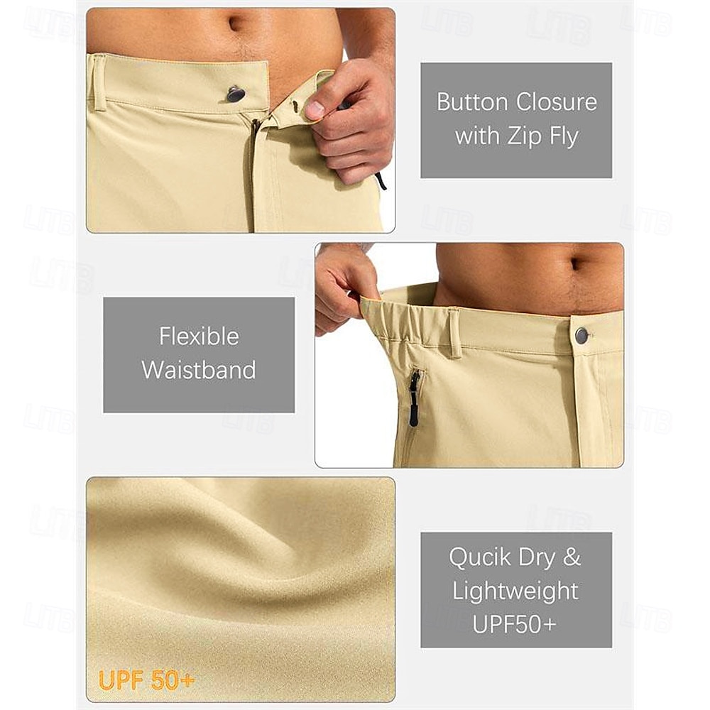 Муж. Спортивные шорты Шорты-карго Уличные шорты Шорты для туризма и прогулок Эластичная талия Карман на молнии Полотняное плетение Дышащий Быстровысыхающий Короткие 2026 - $39.99 –P6