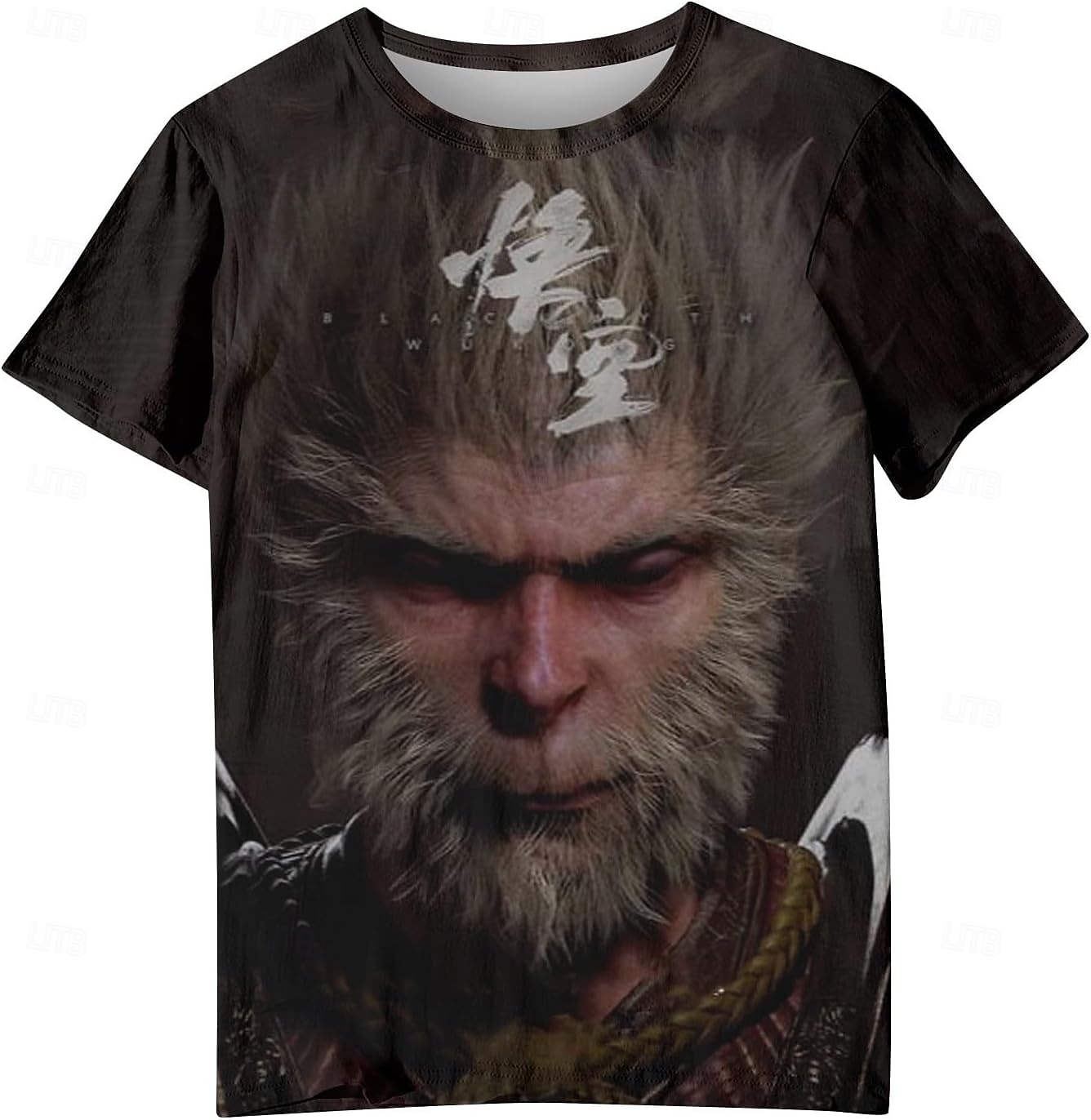Czarny Mit: Wukong Król Małp Koszulkowy Anime 3D Graficzny Na Dla par Męskie Damskie Dla dorosłych Bal maskowy Druk 3D Codzienne 2025 - $17.99 –P3