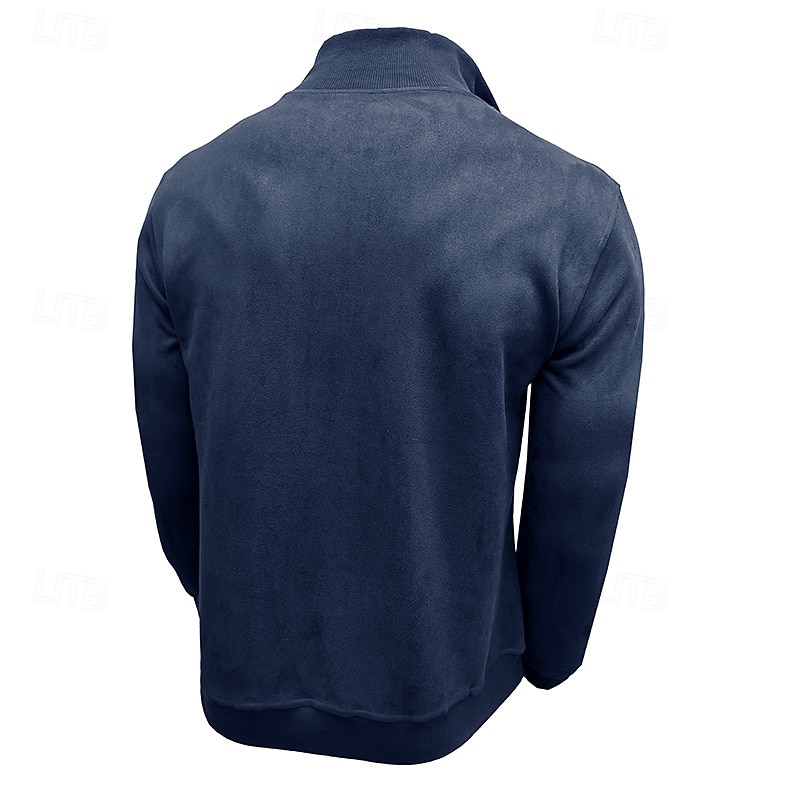 Men's Sweatshirt Quarter Zip Sweatshirt Black Army Green Royal Blue Brown Khaki Half Zip Plain Half Zip Sports & Outdoor Daily Holiday Polyester Streetwear Basic Casual Fall & Winter Clothing Apparel 2026 - $42.99 –P3