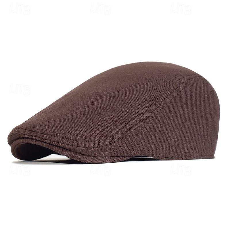 Per uomo Cappello basco Cappello Ascot Cappello da strillone Nero Blu marino Cotone Di tendenza Informale Strada Giornaliero Liscio Regolabile Crema solare Traspirante del 2025 a $12.99 –P5