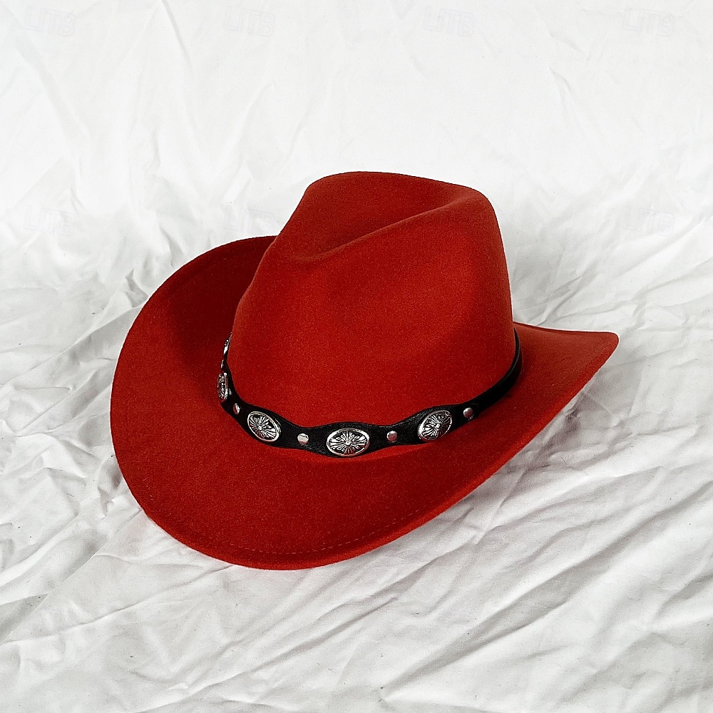 chapeau de cowboy western blanc pour femmes et hommes, chapeau de cowboy bouclé avec fedora en cuir, chapeau de cavalier toca toca de 2025 ? $18.49 –P14