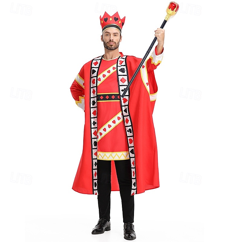 Alice in Wonderland Pohádka Srdcový král Cosplay kostým Filmové kostýmy for Pánské Dospělí Plesová maškaráda Výkon Večírek 2025 - $66.99 –P4
