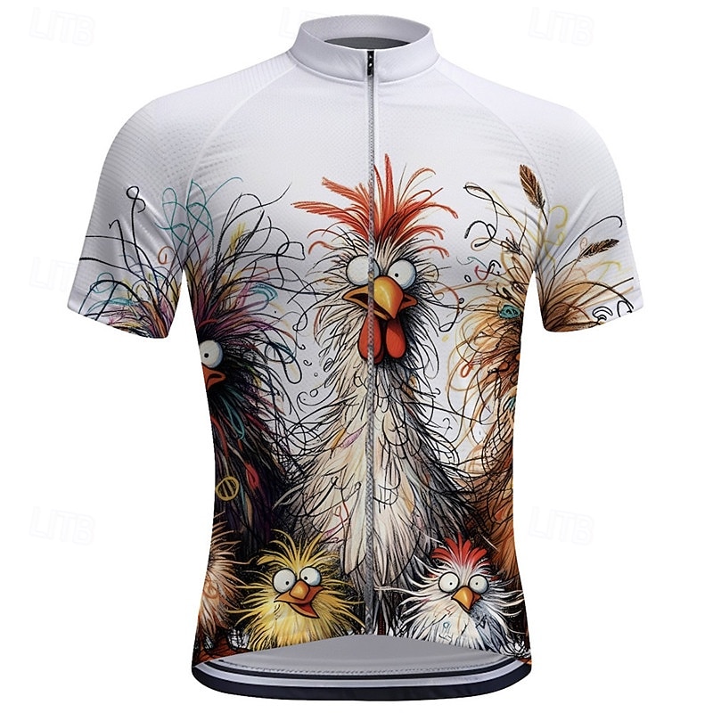 Per uomo Maglia da Ciclismo Animale Manica Corta Bicicletta Maglietta Top con 3 tasche posteriori Mountain Bike MTB Ciclismo su strada Asciugatura Rapida Cerniera Frontale Assorbente Gli sport Nero del 2026 a $30.99 –P1