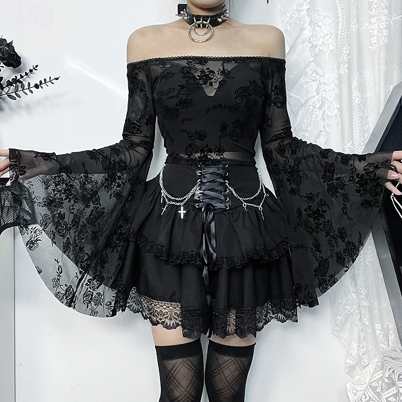 Gothique Steampunk Jupe Bal Masqué Fille gothique Femmes Mascarade Soirée Adulte Jupe de 2025 ? $32.99 –P12