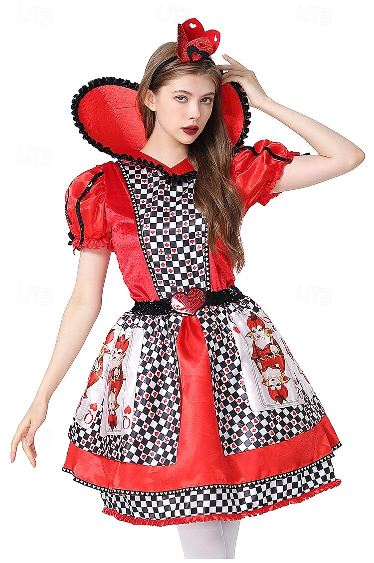 2025年 Alice in Wonderland おとぎ話 ハートの女王 赤の女王 ヴェノム ドレス コスプレ 映画コスプレ for 女性用 大人 カーニバル マスカレード 性能 パーティーイブニングウェア コレクション – $54.99 –P1