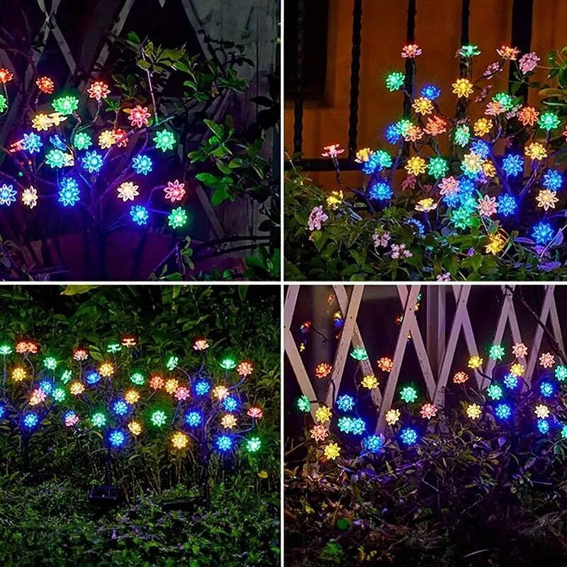luci solari da giardino esterne 20 led luci decorative solari a forma di loto 8 modalità di illuminazione luci solari impermeabili per esterni luci solari da giardino per prato (colorate) 1/2 pezzi del 2025 a $24.99 –P2