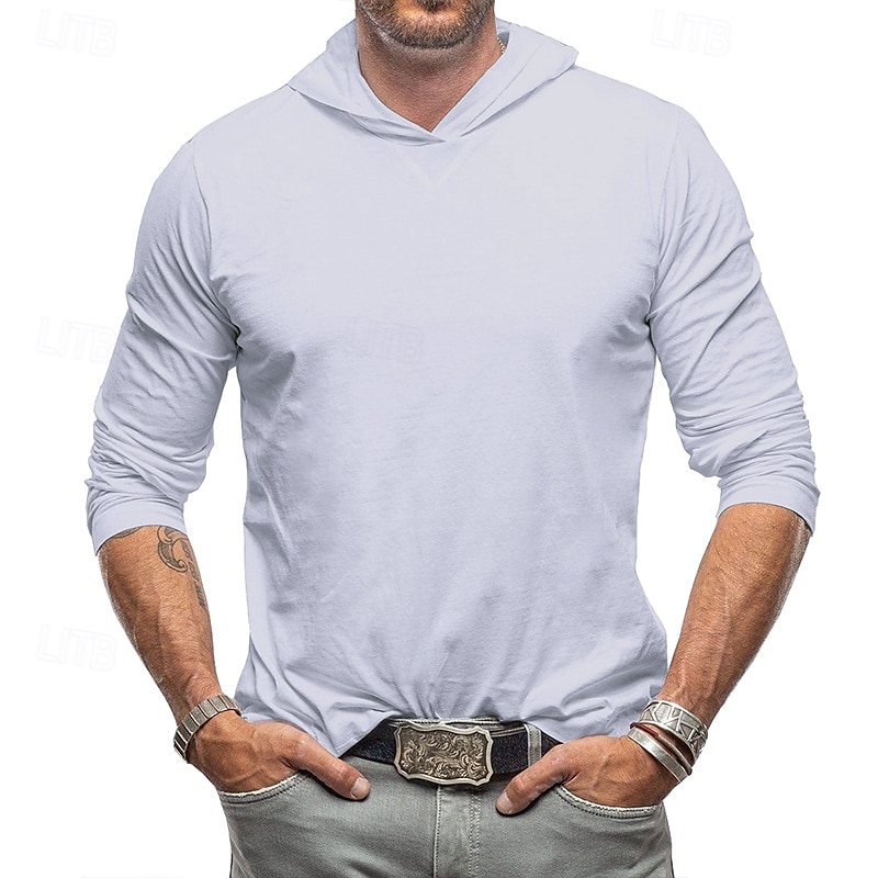 Hombre Sudadera Negro Blanco Verde Ejército Azul Real Caqui Con Capucha Plano Deporte Diario Festivos Algodón Ropa de calle Básico Casual Primavera & Otoño Ropa Sudaderas con capucha Sudaderas 2025 - $23.99 –P16