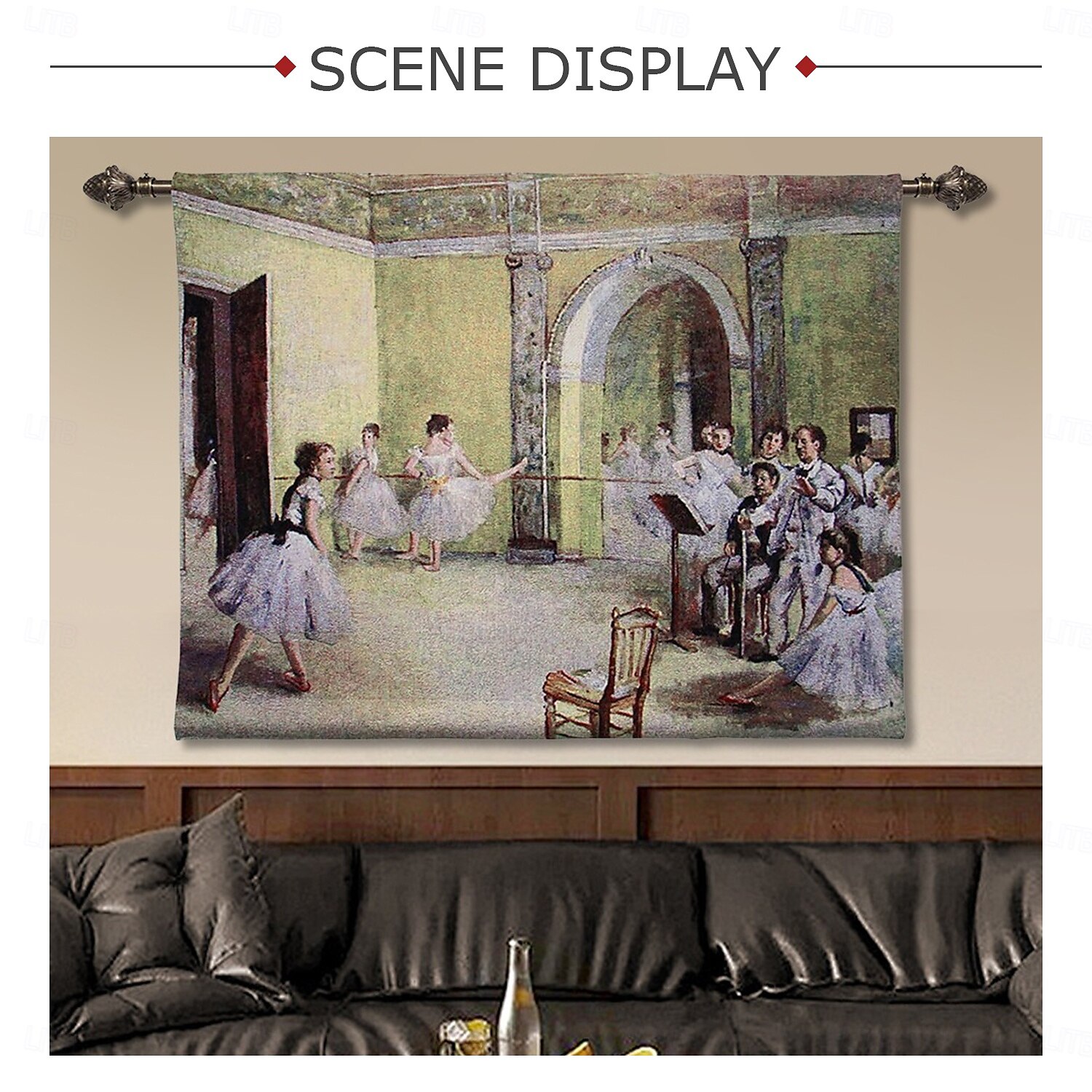Jacquard Woven Tapestry Gobelin Aubusson Wall Art Hanging Aubusson Large Tapestry Reproduction Loom Cotton Weave Ballet Class Belgian Tapestry (without tassels and rod) 2025 - $91.99 –P7