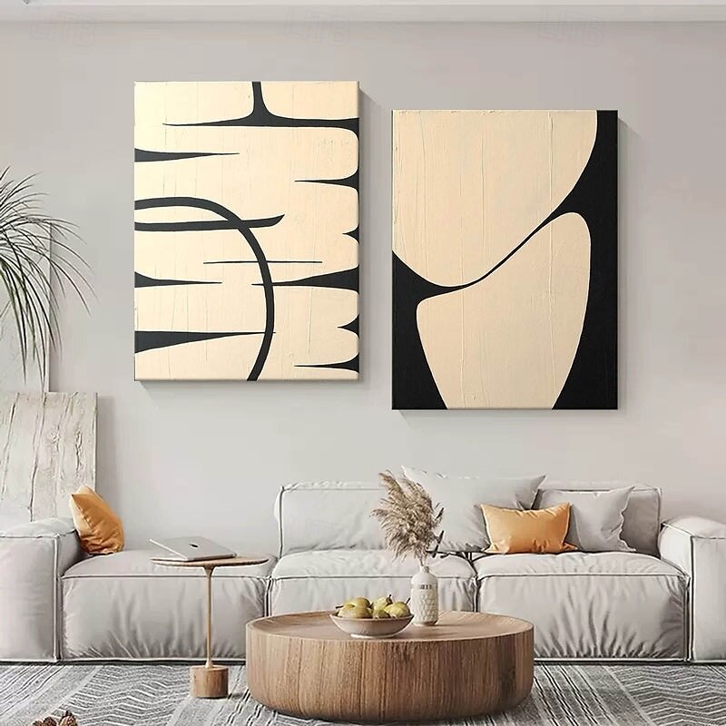 oeuvre d'art wabi sabi peinture abstraite faite à la main art mural fait à la main peinture abstraite beige sur toile faite à la main une paire d'art mural texturé beige art mural abstrait neutre de 2025 ? $116.99 –P5