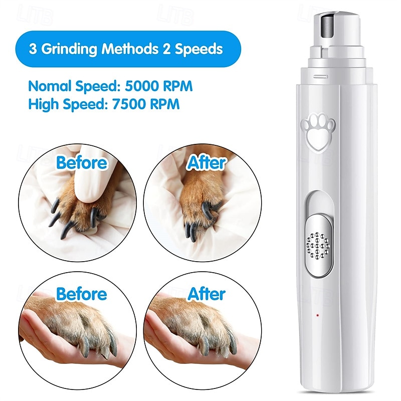 hondennagelvijl 2-snelheden oplaadbare hondennageltrimmers voor grote en middelgrote &kleine honden upgrade professionele elektrische huisdier poten verzorging stille puppy verzorgingstool voor honden 2025 - $18.99 –P5