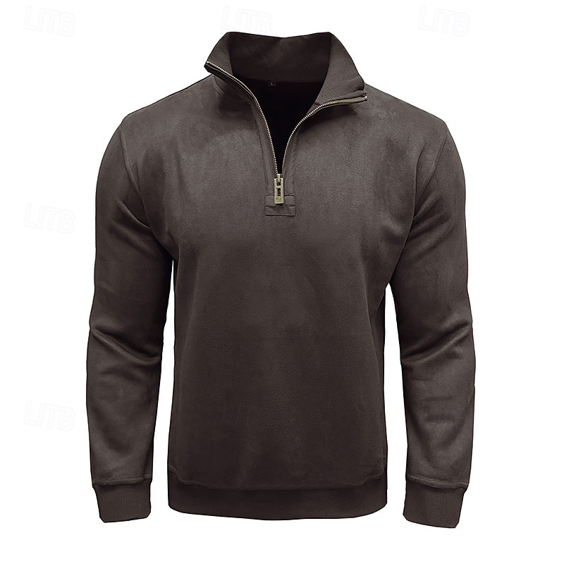 Men's Sweatshirt Quarter Zip Sweatshirt Black Army Green Royal Blue Brown Khaki Half Zip Plain Half Zip Sports & Outdoor Daily Holiday Polyester Streetwear Basic Casual Fall & Winter Clothing Apparel 2026 - $42.99 –P8