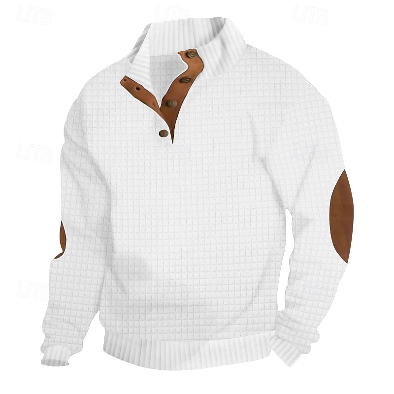 Hombre Sudadera Negro Blanco Verde Ejército Caqui Gris Cuello Mao Bloque de color Retazos Deporte Diario Festivos Texturizado Ropa de calle Básico Casual Primavera & Otoño Ropa Sudaderas con capucha 2025 - $24.99 –P2