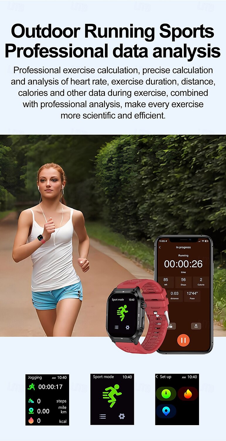 iMosi ET281 Smart Watch 2.04 inch Smartwatch Fitness Running Watch Bluetooth ECG+PPG Temperature Monitoring Pedometer Compatible with Android iOS Women Men Long Standby Hands-Free Calls Waterproof 2025 - $75.99 –P15