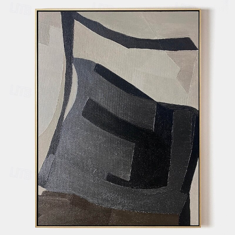 Peinture à l'huile noire 3D faite à la main sur toile, grand couteau à palette texturé abstrait peint à la main, peinture à l'huile boho, art mural personnalisé, œuvre minimaliste contemporaine pour de 2025 ? $116.99 –P5