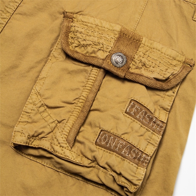 Men's Cargo Shorts Below Knee Length Shorts Capri Pants Hiking Shorts Multi Pocket Plain Calf-Length Daily Basic Big and Tall Wine Army Green 2025 - $37.99 –P8