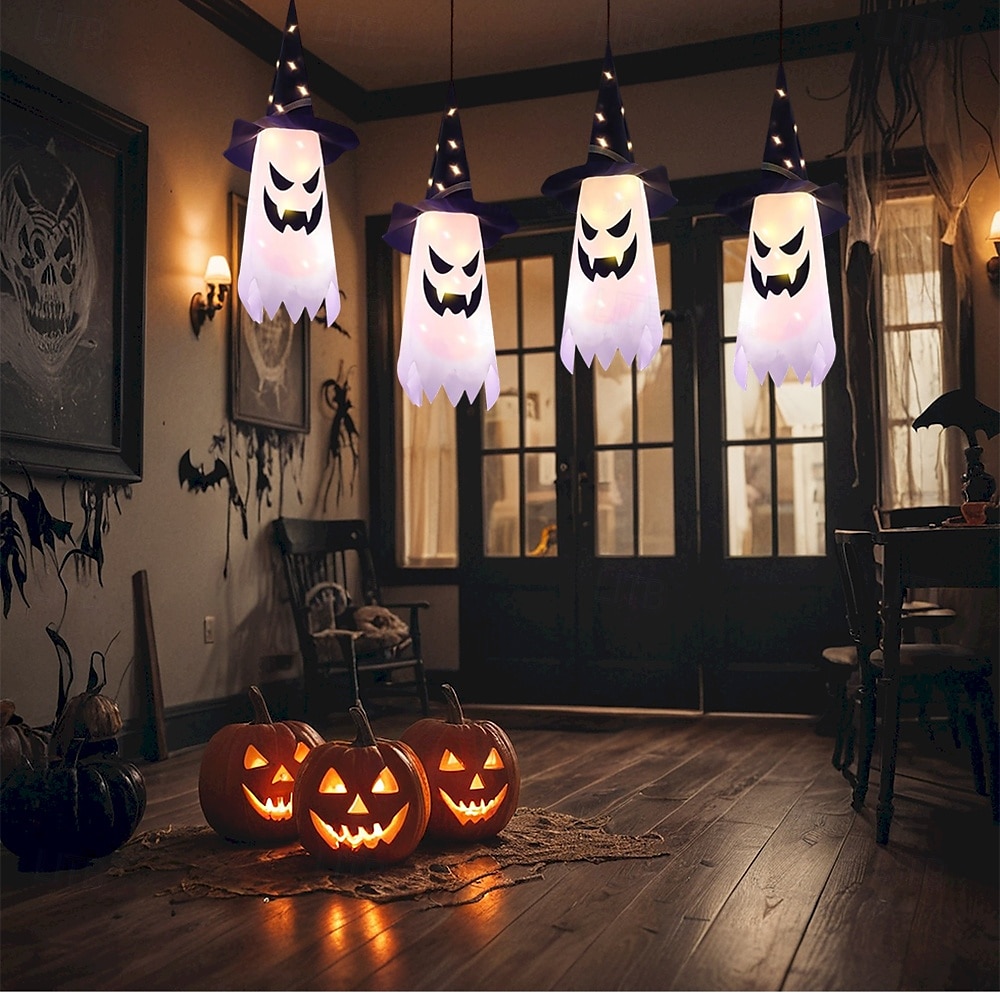 Décorations d'Halloween à suspendre, fantômes éclairés, veilleuses LED pour extérieur et intérieur, pour patio, arbre, jardin, fête d'Halloween, décoration de la maison, 1/2/4/8 pièces de 2025 ? $7.99 –P3