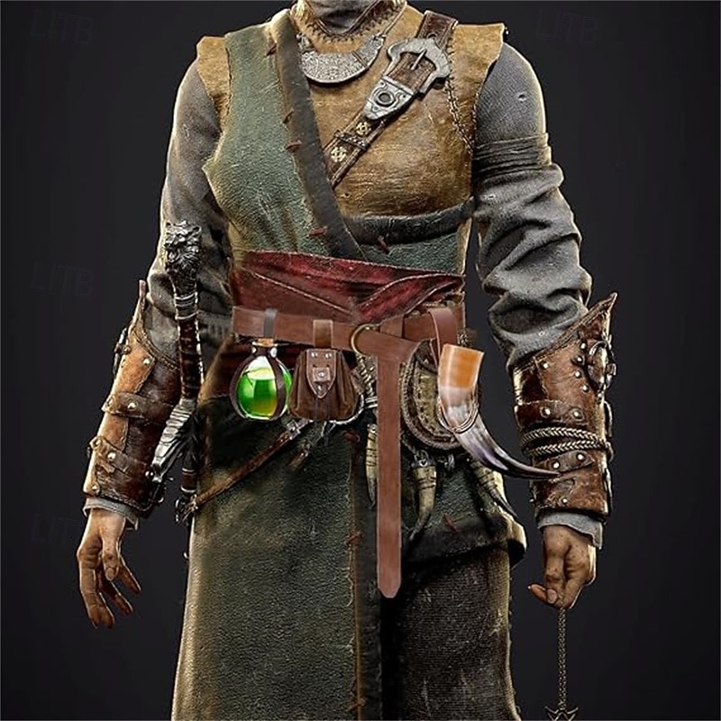 Punk & Gothic Mittelalterlich Steampunk Taillengürtel Wikinger Tempelritter Kostüm Herren Damen Unisex Keltisch Vikinger Halloween Karneval Maskerade Leistung Party LARP Erwachsene Korsett Tasche 2026 - $27.99 –P6