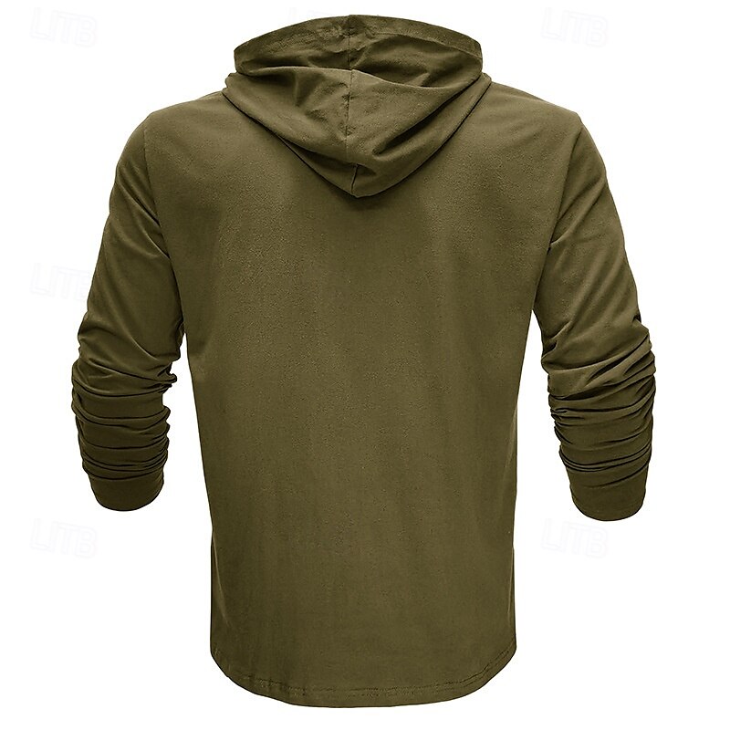 Hombre Sudadera Negro Blanco Verde Ejército Azul Real Caqui Con Capucha Plano Deporte Diario Festivos Algodón Ropa de calle Básico Casual Primavera & Otoño Ropa Sudaderas con capucha Sudaderas 2025 - $23.99 –P12