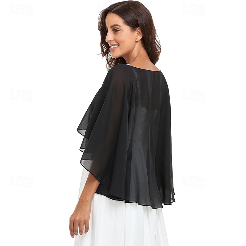 châles et enveloppes transparents pour robes de soirée capes en mousseline de soie pour femmes couverture de mariage douce de 2025 ? $25.99 –P6
