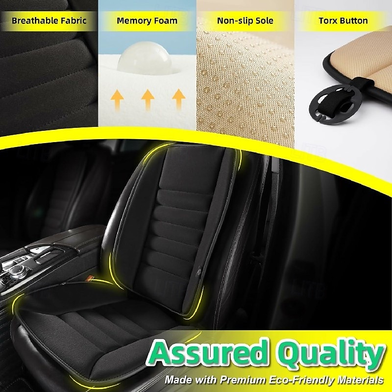 1 st. autostoelkussen met rugsteunkussen, verbeterd comfort, traagschuimontwerp voor pijnverlichting, comfort bij langdurig zitten 2025 - $49.99 –P6