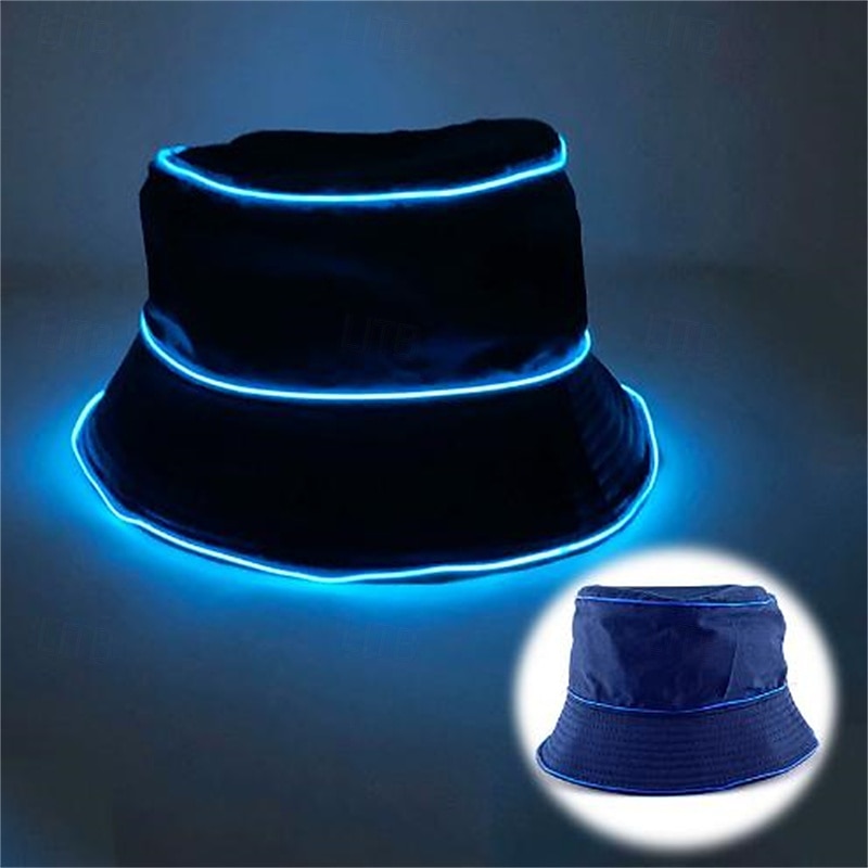 LED Luminous Fisherman Hat Men and Women Solid Color Flat Top Sun Hat 2025 - $20.99 –P7