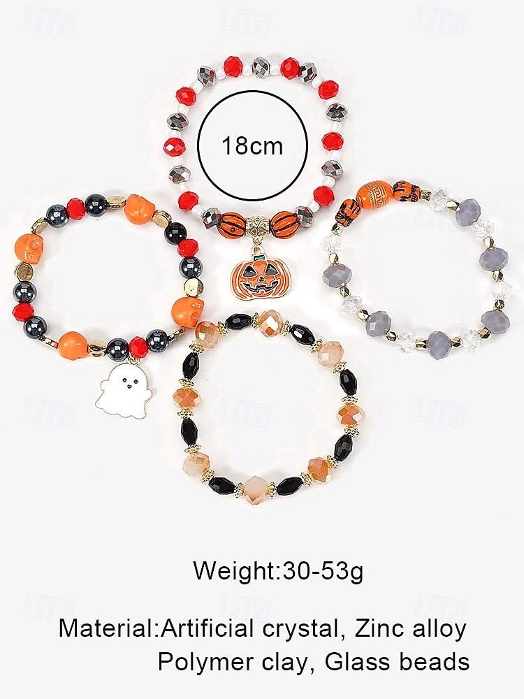 Dames Sieradenset Armbanden met ketting en sluiting Kralenarmband Stijl 2 Stijl 3 Stijl 4 Legering Helloween 2025 - $11.99 –P7