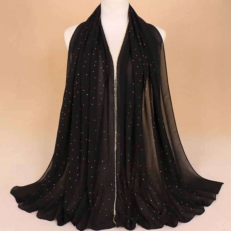 Châle Écharpe Étole Chiffon Femme – Mariage, Robe De Soirée, Marron, 200x45 Cm