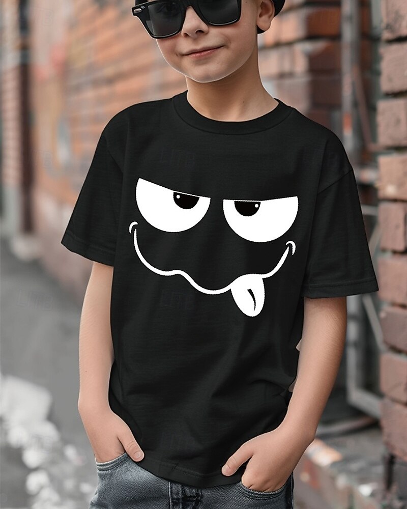 Jungen 3D Karikatur T-Shirt Kurzarm Sommer Frühling Modisch Basic 100% Baumwolle kinderkleidung 4-12 Jahre Rundhalsausschnitt Outdoor Casual Täglich Regular Fit 2025 - $13.99 -P1
