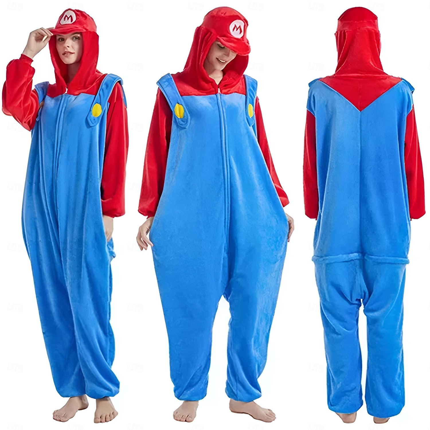 Super Bros Kigurumi Pajamas Halloween Group Family Costumes Kid's Adults' Unisex Funny Costume Party Home Wear Halloween Carnival Easy Carnival Costume 2025 - $32.99 –P6
