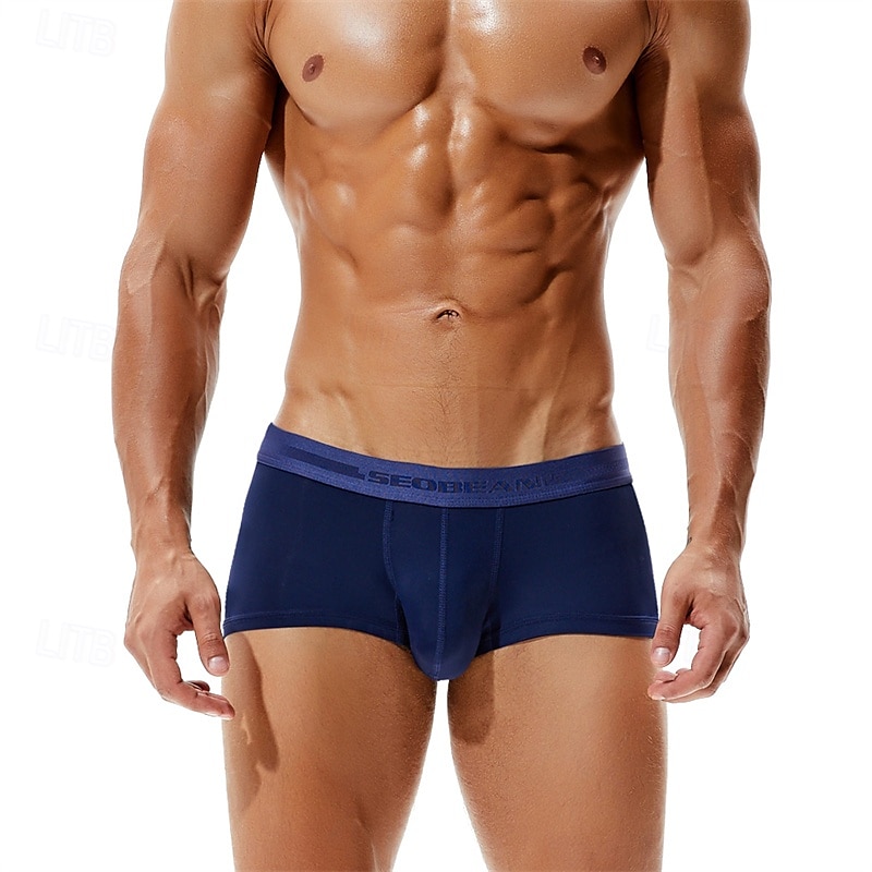 Herren 1 pc Unterwäsche Boxer Boxer-Shorts Polyester Atmungsaktiv Weich Komfortabel Glatt Mittlere Hüfthöhe Schwarz Hellgrün 2025 - €10.99 –P6