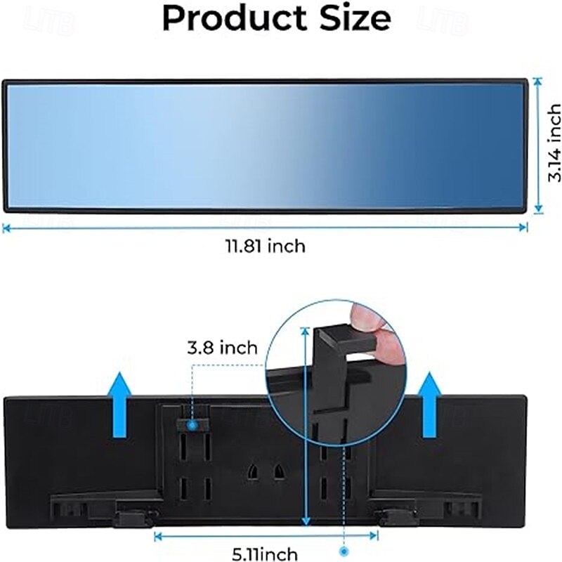 Car Interior Rearview Mirror Interior Rearview Mirror Large Field Mirror Concave Mirror Anti-glare Blue Mirror Interior Rearview Mirror 2025 - $17.99 –P7