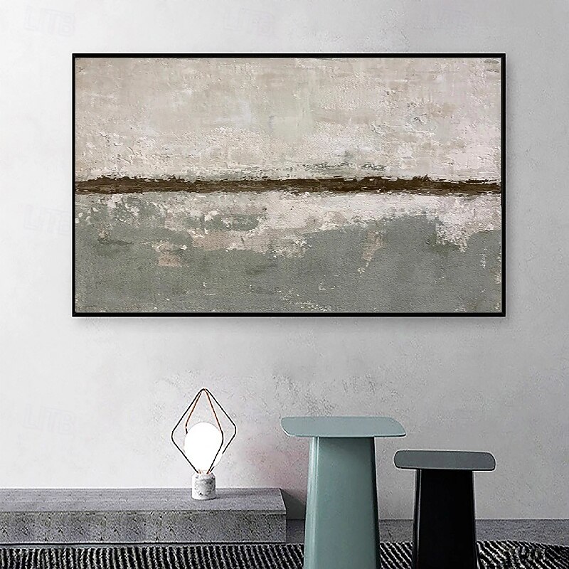 abstraktes Ölgemälde großes handgemaltes beiges Gemälde handgemachtes Wabi-Sabi-Kunstwerk Ölgemälde handgemalt strukturiertes graues Ölgemälde beiges Ölgemälde abstrakte Leinwandkunst moderne 2025 - $108.99 –P5