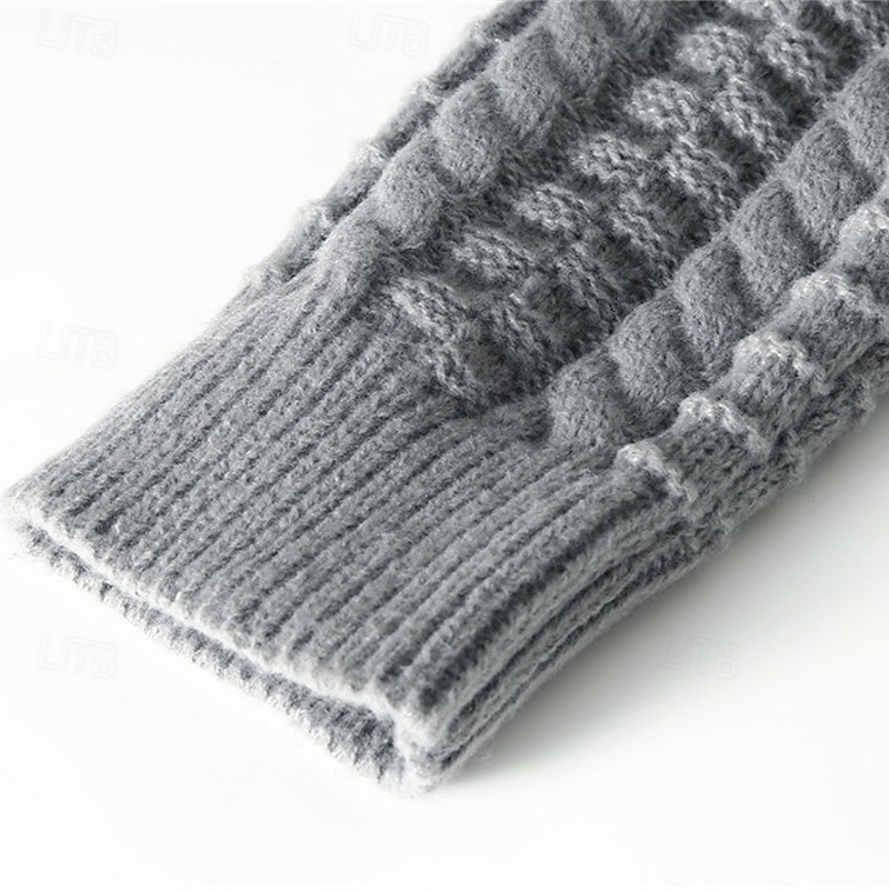 Herren Strickjacke Kurzer Pullover Strickpullover Gerippt Stricken Standard Knopf hoch Tasche Glatt Schalrevers Modisch Klassisch Freizeitskleidung Verabredung Bekleidung Herbst Winter Schwarz 2026 - $46.99 –P9