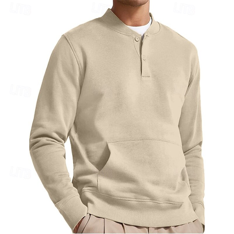 Hombre Sudadera Albaricoque Blanco Rosa Verde Ejército Morado Cuello Mao Plano Bolsillo delantero Deporte Diario Festivos Ropa de calle Básico Casual Primavera & Otoño Ropa Sudaderas con capucha 2025 - $32.99 –P2