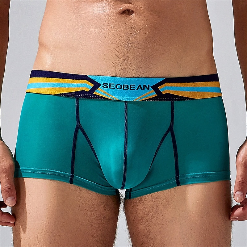 Herren 1 pc Unterwäsche Boxer Boxer-Shorts Nylon Atmungsaktiv Weich Komfortabel Farbblock Buchstabe Mittlere Hüfthöhe Schwarz Weiß 2025 - $10.49 –P11