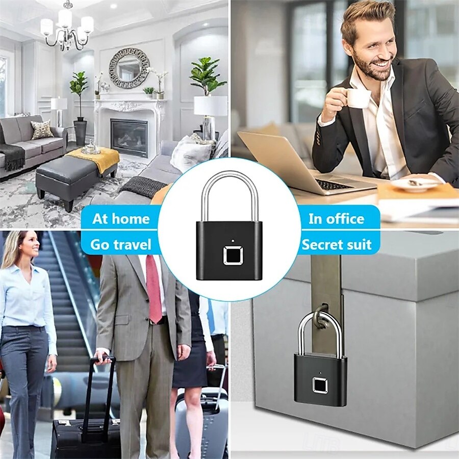 Fingerprint Lock Keyless Waterproof Anti-Theft Smart Lock Fingerprint Padlock Zinc Alloy Intelligent Safety Electronic DoorLock 2025 - $28.99 –P13