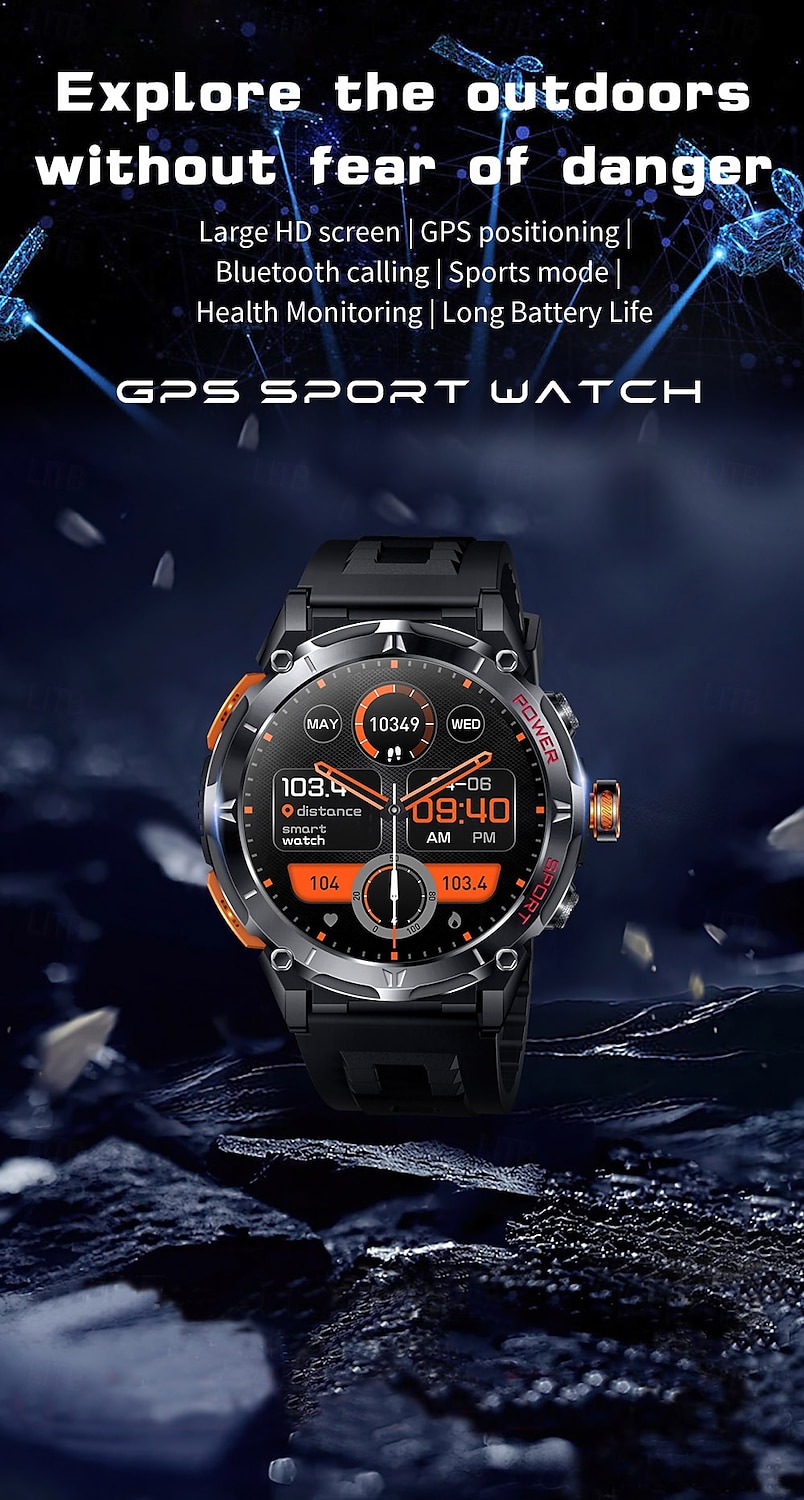 iMosi Y8 Slimme horloge 1.43 inch(es) Smart horloge Bluetooth Stappenteller Gespreksherinnering Activiteitentracker Compatibel met: Android iOS Heren GPS Lange stand-by Handsfree bellen IP 67 52 mm 2025 - $76.19 –P1