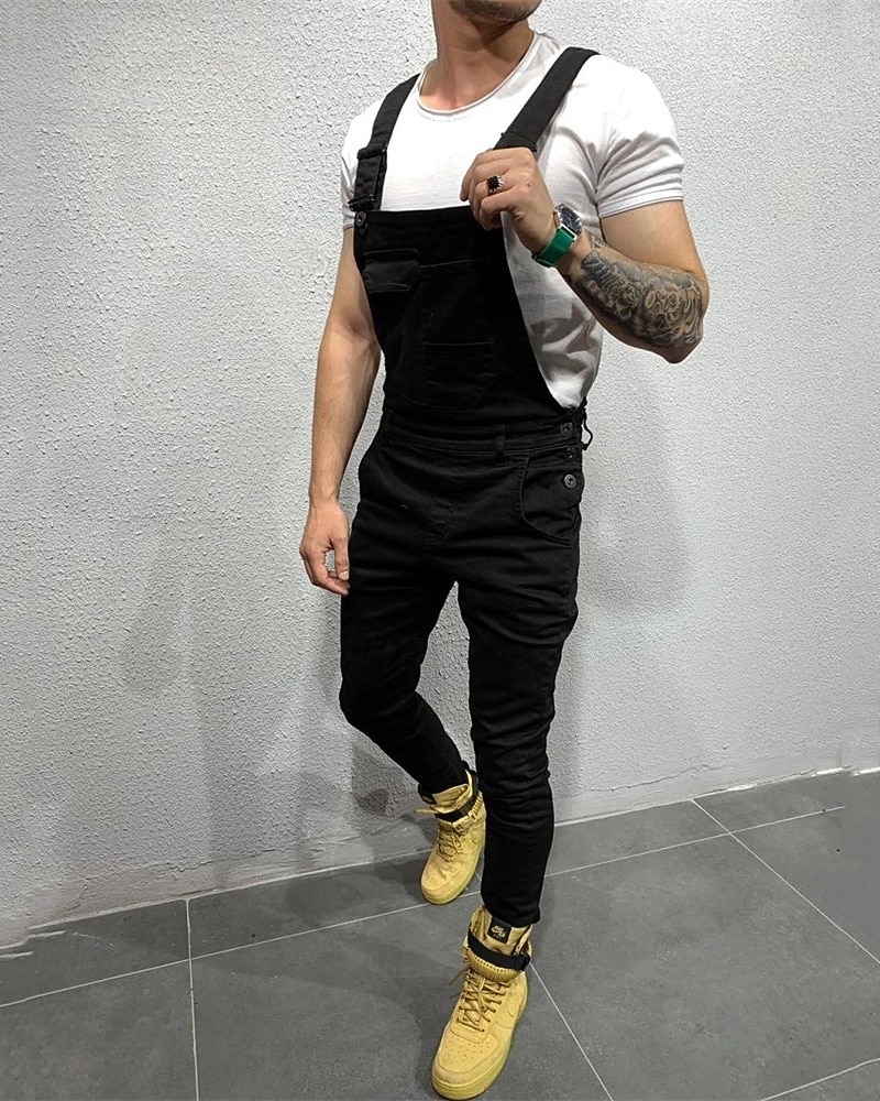 Men's Cargo Pants Tactical Pants Trousers Suspender Pants Pocket Plain Wearable Outdoor Daily Camping & Hiking Fashion Classic Black Red 2026 - $36.99 –P5