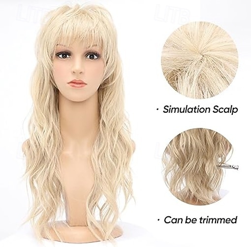 80s 90s Mullet Wigs Pixie Cut Wigs with Bangs for Black Women, Wolf Wig Wavy Long Synthetic Split Wigs with Fringe Mullet Wig for Women Long Cosplay wig Halloween Wigs 2026 - $19.49 –P4