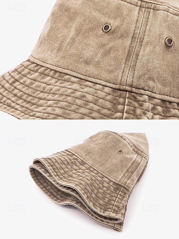 Fischerhut aus gewaschener Baumwolle im Vintage-Stil für Herren – lässiger Outdoor-Sonnenhut in mehreren Farben 2025 - $14.99 –P5