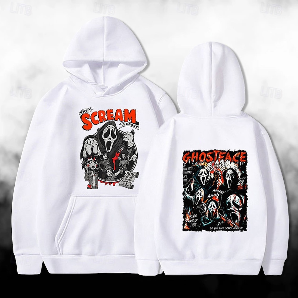 předvečer Všech svatých Výkřik Ghostface Kostlivec Kapuce Tisk Přední kapsa Grafika Pro Pro páry Pánské Dámské Dospělé předvečer Všech svatých Karneval Plesová maškaráda Horká ražba předvečer Všech 2025 - $30.99 –P6