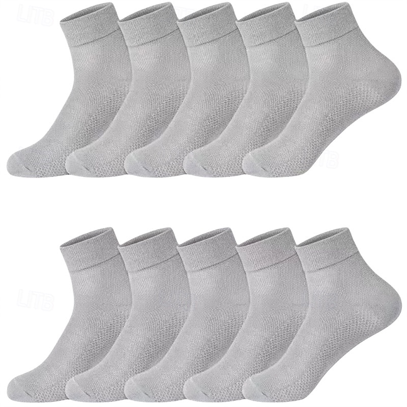 Herr 5 par Multipack Socka Löparstrumpor Vardagliga strumpor Svart Vit Färg Slät Sport & Utomhus Dagligen Semester Grundläggande Medium Vår Höst Mode Ledigt 2025 - $3.99 –P8