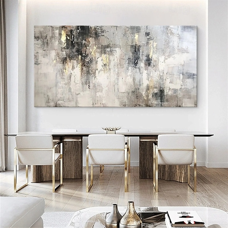 Ölgemälde handgemachtes Wabi-Sabi-Gemälde handgemalt großes beiges Kunstwerk 3D minimalistisches Gemälde auf Leinwand handgemaltes 3D-Textur-Gemälde mit Goldfolie Wandkunst neutrales beiges 2025 - $85.99 –P6