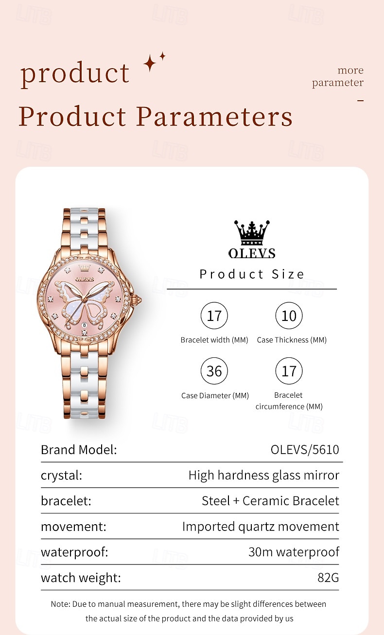 OLEVS 5610 Mother's Day Gift for Women's Watches Elegant Fashion Rhinestone Bezel Ceramic Strap Wristwatch Waterproof Luminous Automatic Watch 2026 - $62.99 –P16