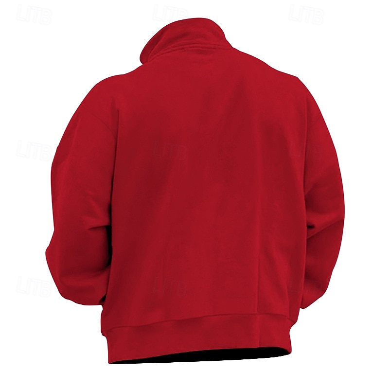 Men's Sweatshirt Polar Fleece Quarter Zip Sweatshirt Apricot Black White Wine Red Half Zip Plain Sports & Outdoor Daily Holiday Streetwear Basic Casual Fall & Winter Clothing Apparel Hoodies 2025 - $28.99 –P5